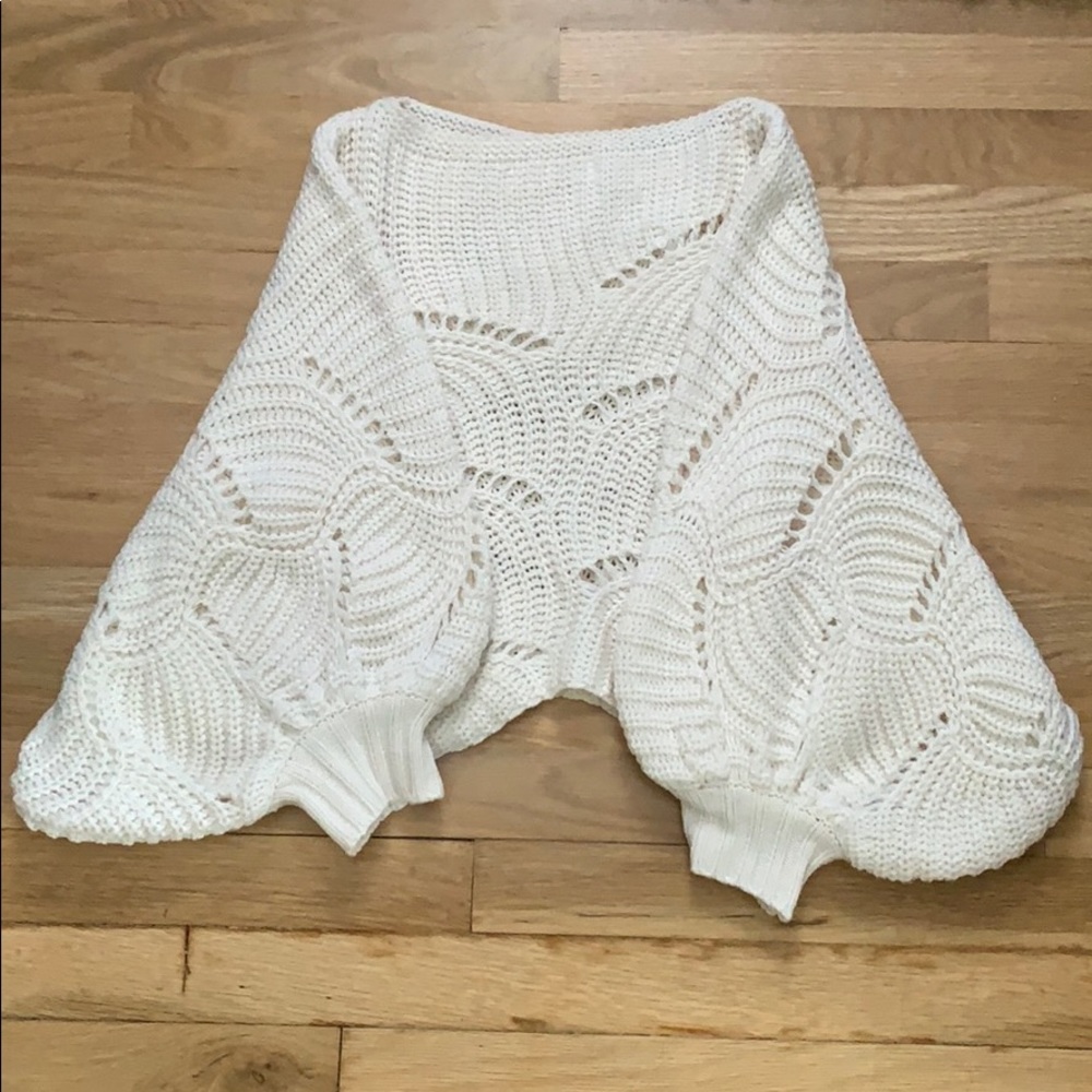 Over sized cropped crochet sweater